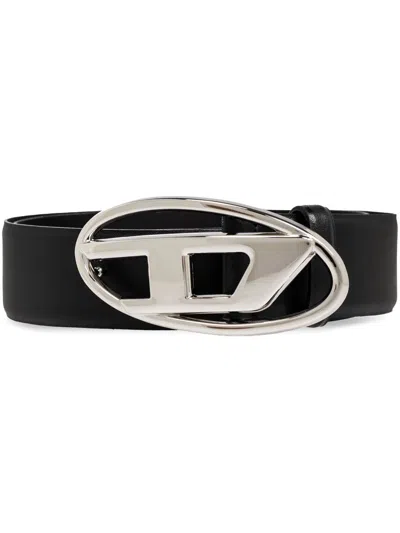 DIESEL 1DR LOGO-BUCKLE LEATHER BELT