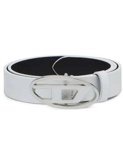 Diesel 25 Mm Reversible Belt With Oval Buckle In Metallic