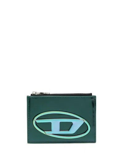 Diesel 1dr Logo-plaque Cardholder In Green