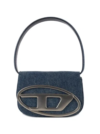 Diesel 1dr Logo-plaque Shoulder Bag In Blue