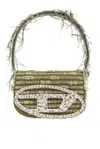 Diesel 1dr-iconic Shoulder Bag In Canvas And Leather In Green