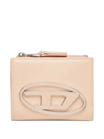 Diesel 1dr Logo-plaque Zip Wallet In Brown