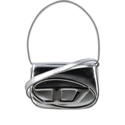 Diesel 1dr Logo-plaque Tote Bag In Silver
