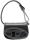 Diesel Mini Shoulder Bag In Soft Nappa Leather With Logo Detail In Black