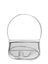 Diesel Metallic Silver Shoulder Bag 1dr Compact With Adjustable Strap