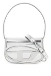 Diesel Metallic Silver Shoulder Bag 1dr Compact With Adjustable Strap In Silver