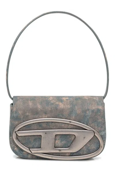 Diesel Printed Synthetic Leather 1dr Shoulder Bag In Ha322 Aqua