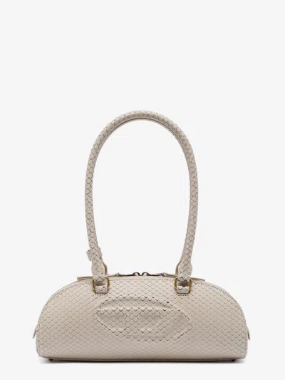 Diesel 1dr Python-effect Leather Shoulder Bag In Sand