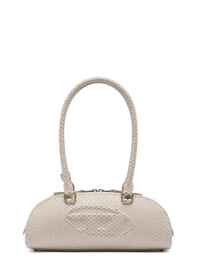 Diesel 1dr Python-effect Leather Shoulder Bag In Neutral