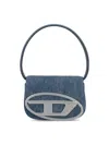 Diesel Denim Leather D Shoulder Bag In Blue