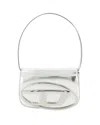 Diesel Metallic Silver Shoulder Bag 1dr Compact With Adjustable Strap In Silver