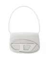 Diesel Womens White 1dr Logo-plaque Leather Shoulder Bag In White
