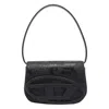 Diesel 1dr Glitter Fabric Shoulder Bag In Black
