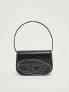Diesel Rectangular Leather Shoulder Bag With Single Handle In Black
