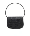 Diesel Shoulder Bag With Flap And Foldable Handle In Black