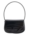 Diesel Iconic Structured Shoulder Bag In Mirrored Leather In Black