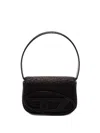 Diesel Iconic Structured Shoulder Bag In Mirrored Leather In Black  