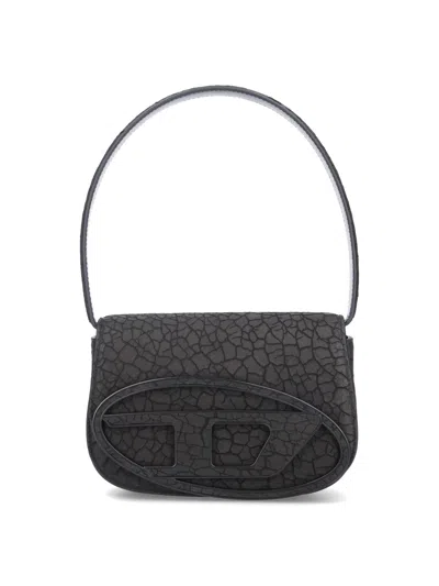 Diesel 1drt-ilon Leather Bag In Black  
