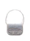 Diesel 1dr-iconic Shoulder Bag In Denim And Leather In Blue