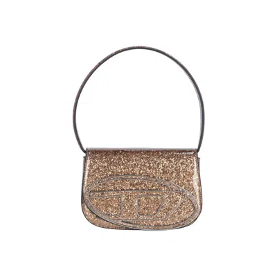 Diesel Glitter Strap Shoulder Bag In Metallic
