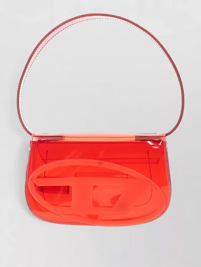 Diesel 1dr Shoulder Bag Chain Detail Transparent In Red