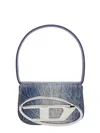 Diesel Denim Bag With Metallic Logo In Denim