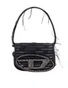 Diesel 1dr Bag In Jeans Canvas With Crystals In Black