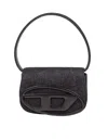 Diesel 1dr Shoulder Bag In Denim Color Black In Black