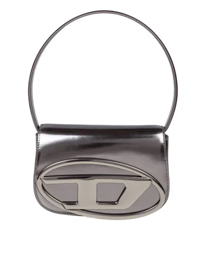 Diesel 1dr Shoulder Bag In Grey Color Mirror Leather In Purple