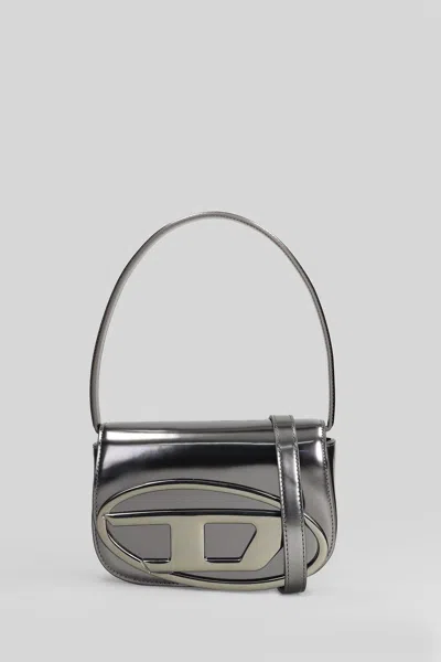 Diesel 1dr Shoulder Bag In Gunmetal Leather In Gray