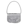 Diesel 1dr Shoulder Bag In Shiny Fabric Silver Color In Silver