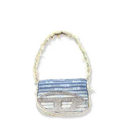 Diesel 1dr Shoulder Bag In Washed Denim In Multi