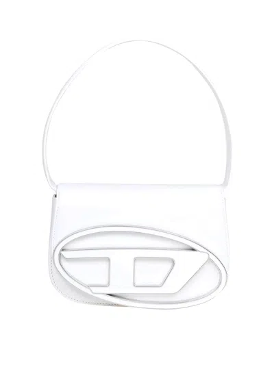 Diesel 1dr Shoulder Bag In White Leather