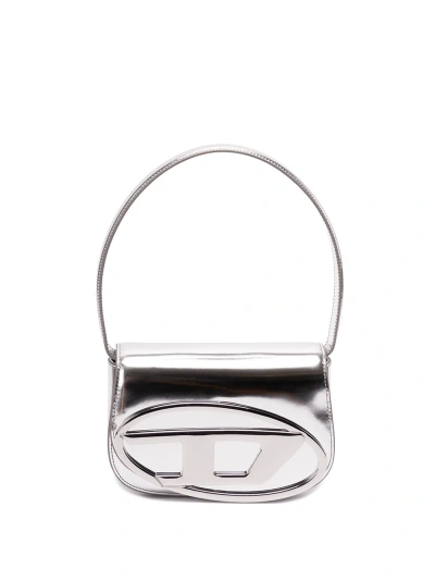 DIESEL `1DR` ICONIC SHOULDER BAG IN MIRRORED LEATHER