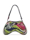 Diesel Play-glossy Shoulder Bag With Print In Multicolour