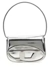 Diesel 1dr Mirror Leather Shoulder Bag In Silver