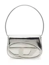 Diesel 1dr Mirror Leather Shoulder Bag In Silver