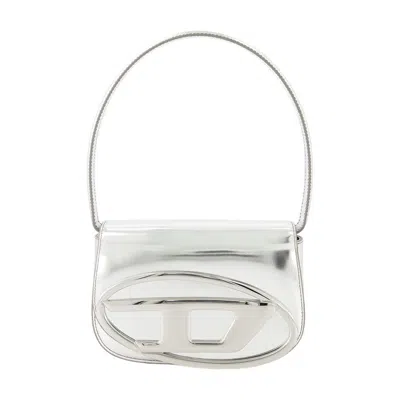 Diesel 1dr Shoulder Bag In Mirrored Leather Color Silver