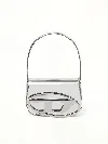 Diesel Luxurious Leather Shoulder Bag 1dr In Silver