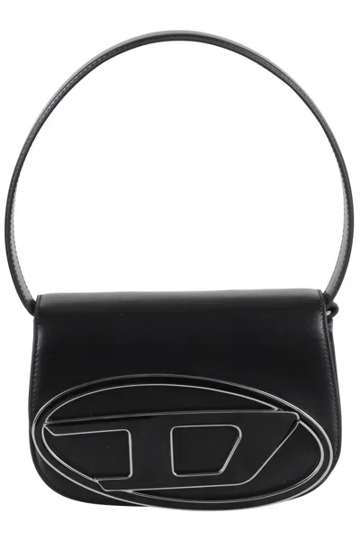 Diesel 1dr Shoulder Bag With Removable Adjustable Strap And Triple Compartment In Black