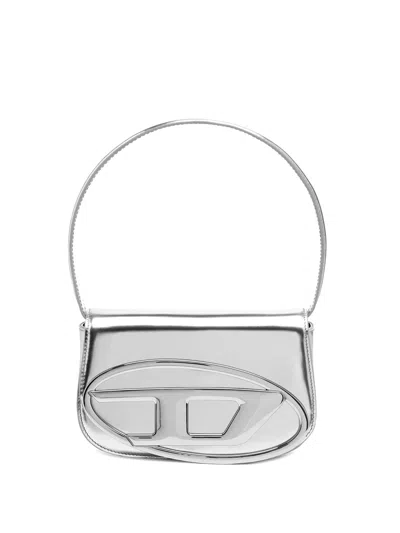 Diesel 1dr Shoulder Bag In Mirrored Leather Color Silver