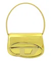 Diesel Leather Shoulder Bag With Frontal Monogram In Yellow