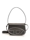 Diesel Rectangular Leather Shoulder Bag With Single Handle In Gray
