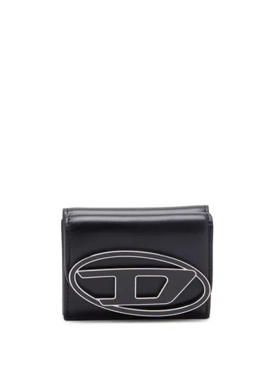 Diesel "1dr Tri Fold Coin Xs Ii" Wallet In Black