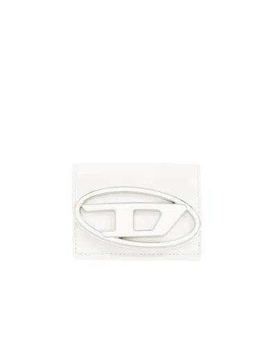 Diesel 1dr Tri-fold Leather Wallet In White