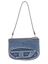 Diesel Denim Bag With Prominent Logo And Sleek Accents In Blue