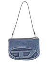 Diesel Denim Bag With Prominent Logo And Sleek Accents In Blue
