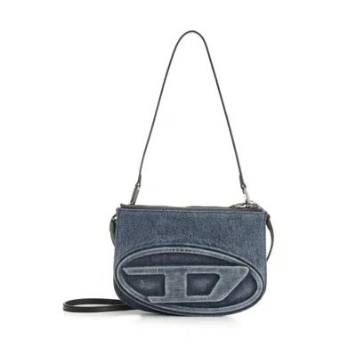 Diesel Denim Bag With Prominent Logo And Sleek Accents In Blue