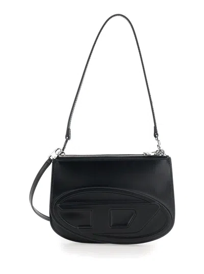 Diesel '1dr Twin' Black Shoulder Bag With Adjustable And Removable Shoulder Strap