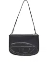 Diesel 1dr Twin Embossed-logo Shoulder Bag In Black